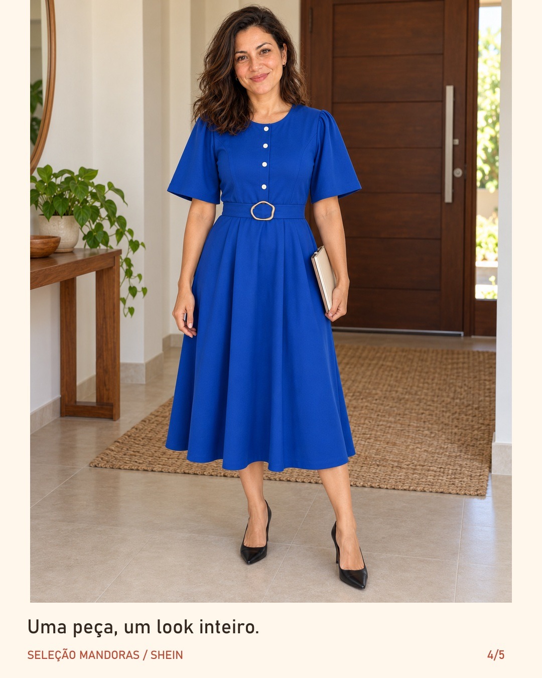 Vestido midi azul