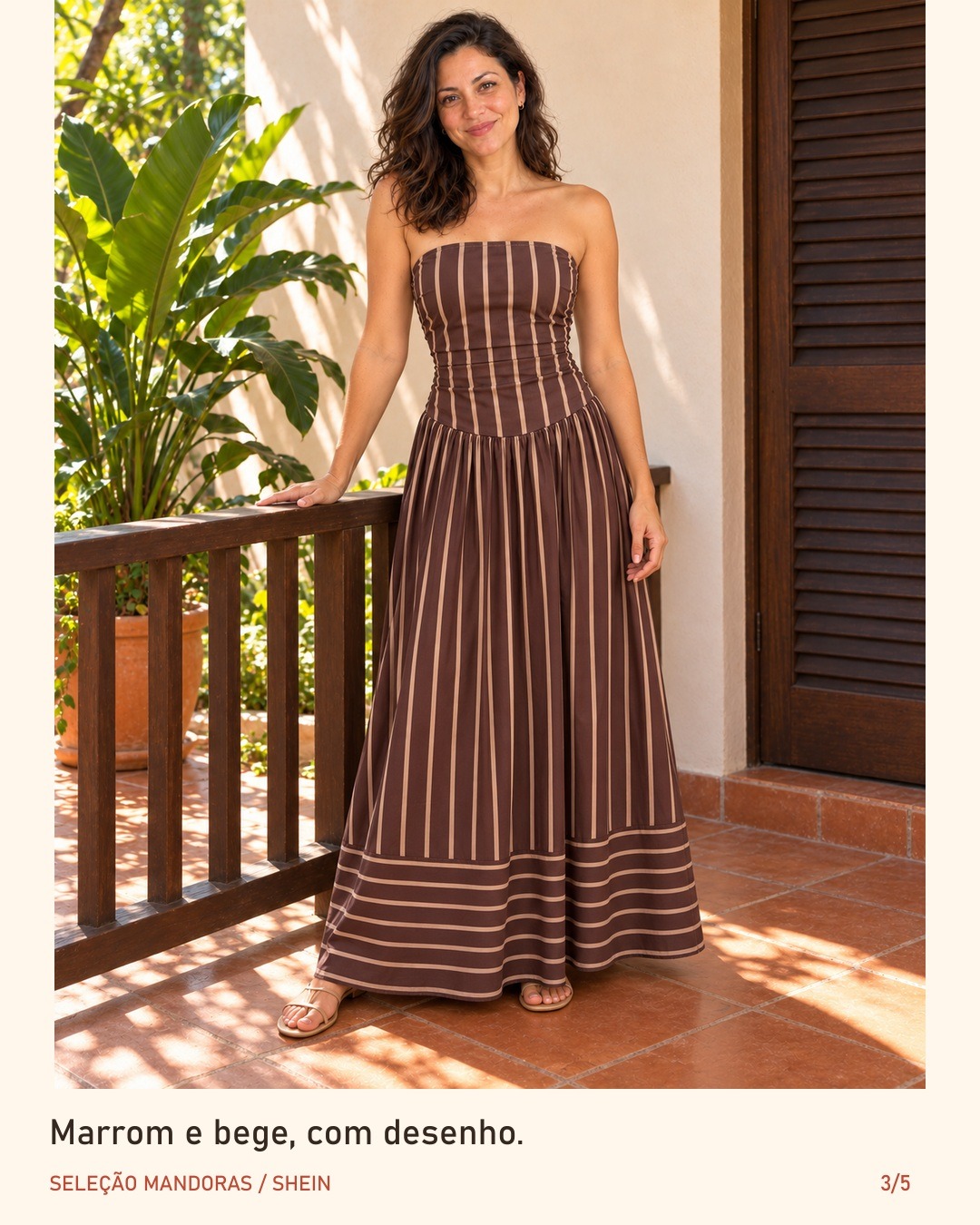 Vestido longo listrado
