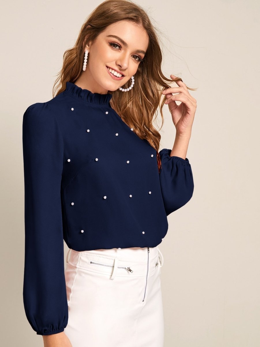 Blusa Elegante Com Pérolas