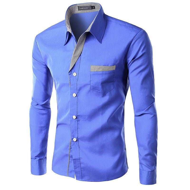 Camisa com Detalhes Listrados - Azul - MANDORAS