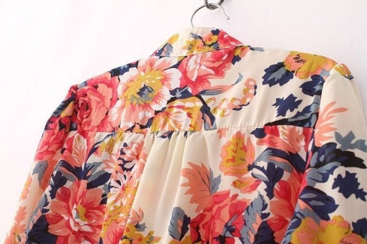 Camisa de Chiffon Floral - MANDORAS