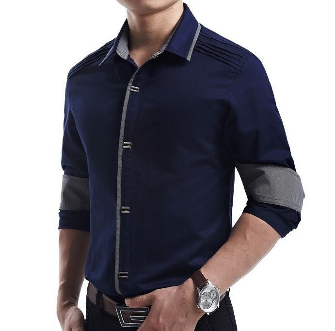 Camisa Elegante Azul - MANDORAS