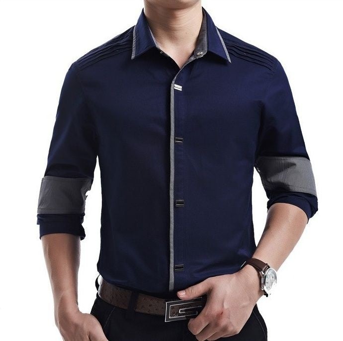 Camisa Elegante Azul - MANDORAS