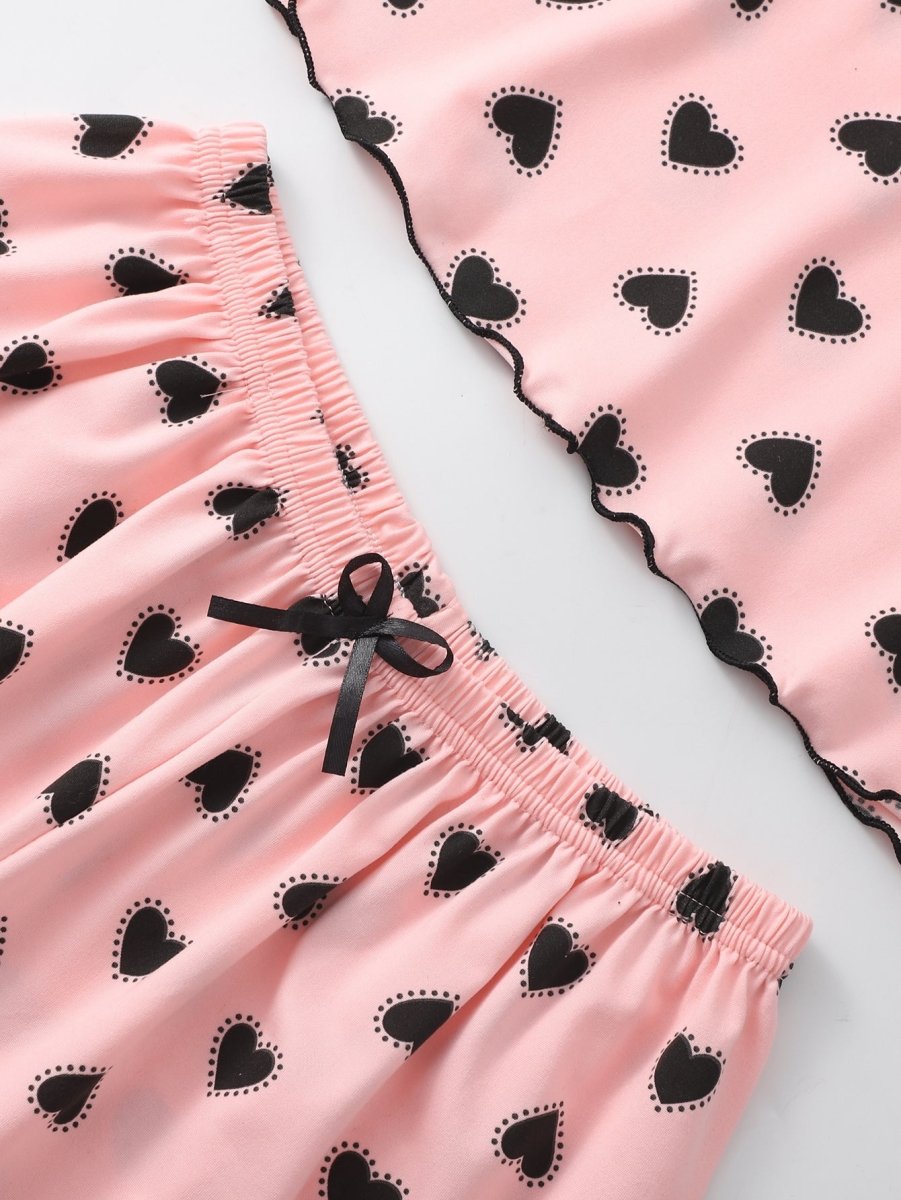 Pijama Com Estampa de Corações - MANDORAS