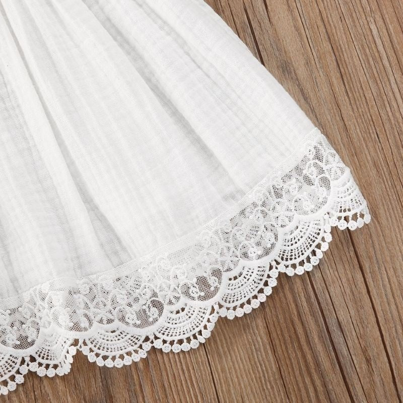 Vestido Branco Detalhe Renda - MANDORAS