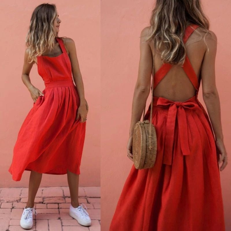Vestido Midi Vermelho - MANDORAS